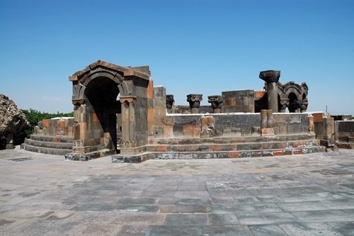 The ruins of Zvarnots cathedral, Armenia