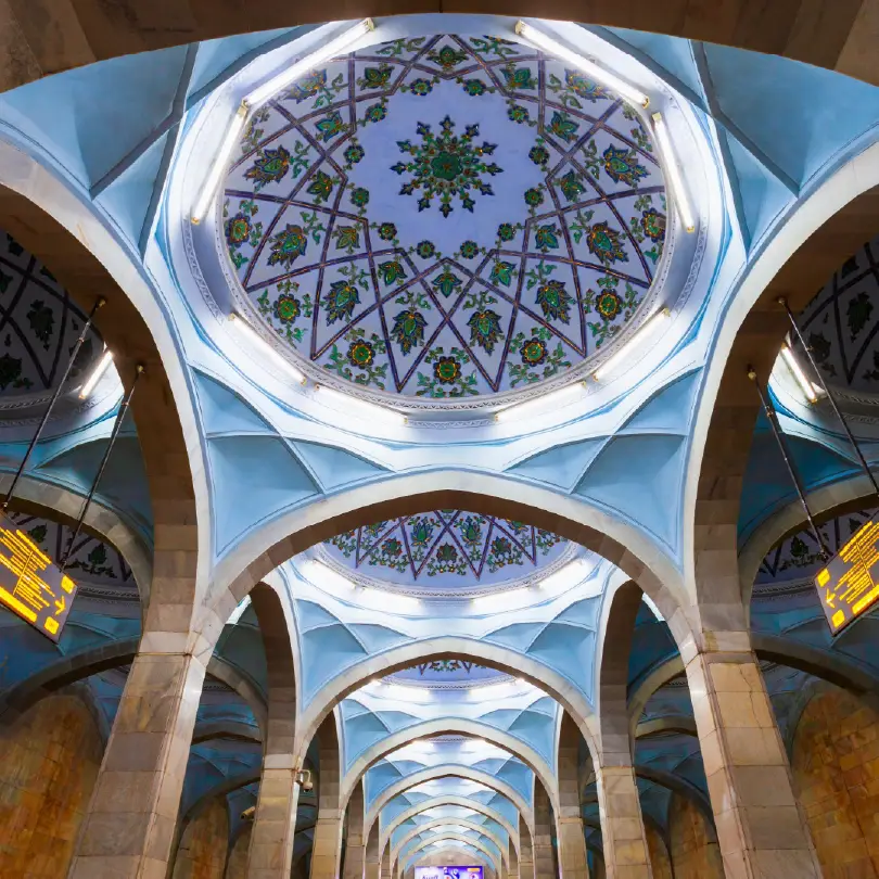Architectural ceilings during Uzbekistan Tour of Tashkent