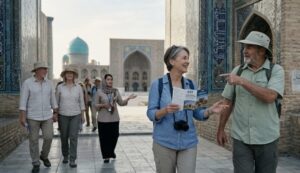 American Tourists in a group tour with Julia the guide from East Site Travel