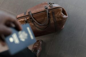 Logistics are 100% handled in our tours at East Site Travel - brown leather duffel bag