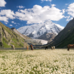Horses in a vast landscape