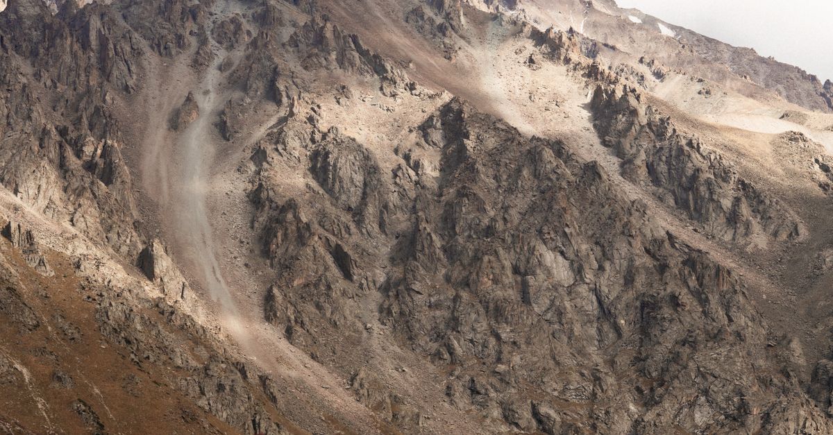 A stunning high-altitude mountain range in Kyrgyzstan under a clear sky