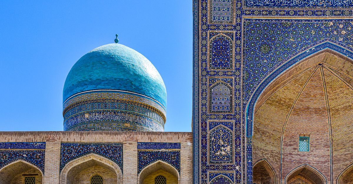 The Mir-i-Arab Madrasa in Bukhara showcasing intricate Islamic artistry