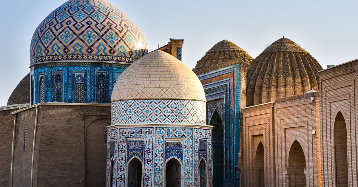 Historic Shah-i-Zinda mausoleum complex in Samarkand, Uzbekistan