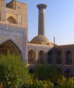 Stunning architectural details of the historic Samarkand mosque