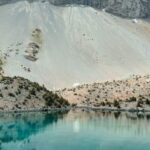Alpine lake mountains in Tajikistan