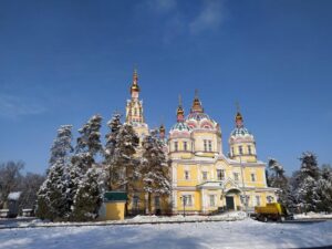 Zenkov's Cathedral, a wooden Russian Orthodox cathedral in Almaty, Kazakhstan